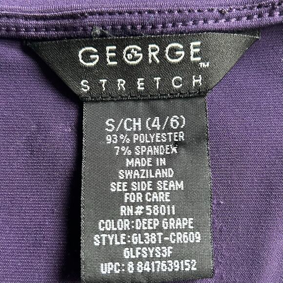 Vintage George stretch babydoll ruched waist peplum wrap 90s Y2K retro stretch S - Picture 9 of 9